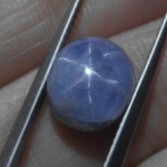 SkyJems 6.84 ct Blue Ceylon Star Sapphire: Rare unheated oval cabochon with stunning asterism from Sri Lanka