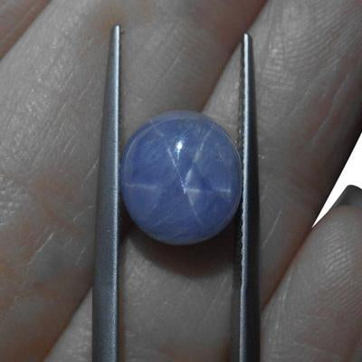 SkyJems 6.84 ct Blue Ceylon Star Sapphire - Rare Unheated Oval Cabochon with Asterism Effect from Sri Lanka