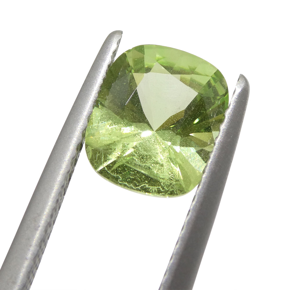 SkyJems 1.94ct Mint Green Tsavorite Garnet, Cushion-Cut Tanzanian Gemstone, Rare Collector's Gem