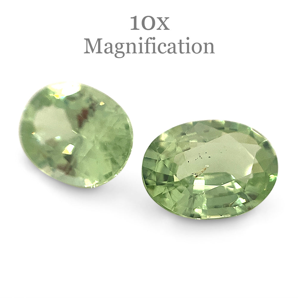 4.33ct Oval Mint Green Tsavorite Garnet Pair from Tanzania, rare gemstone by SkyJems Canadian gem specialists