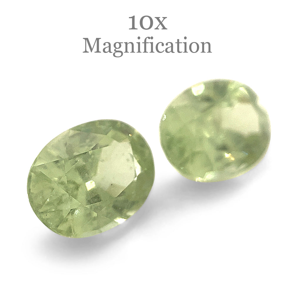SkyJems 5.79ct Oval Mint Green Tsavorite Garnet Pair from Tanzania, rare gemstone with vibrant color
