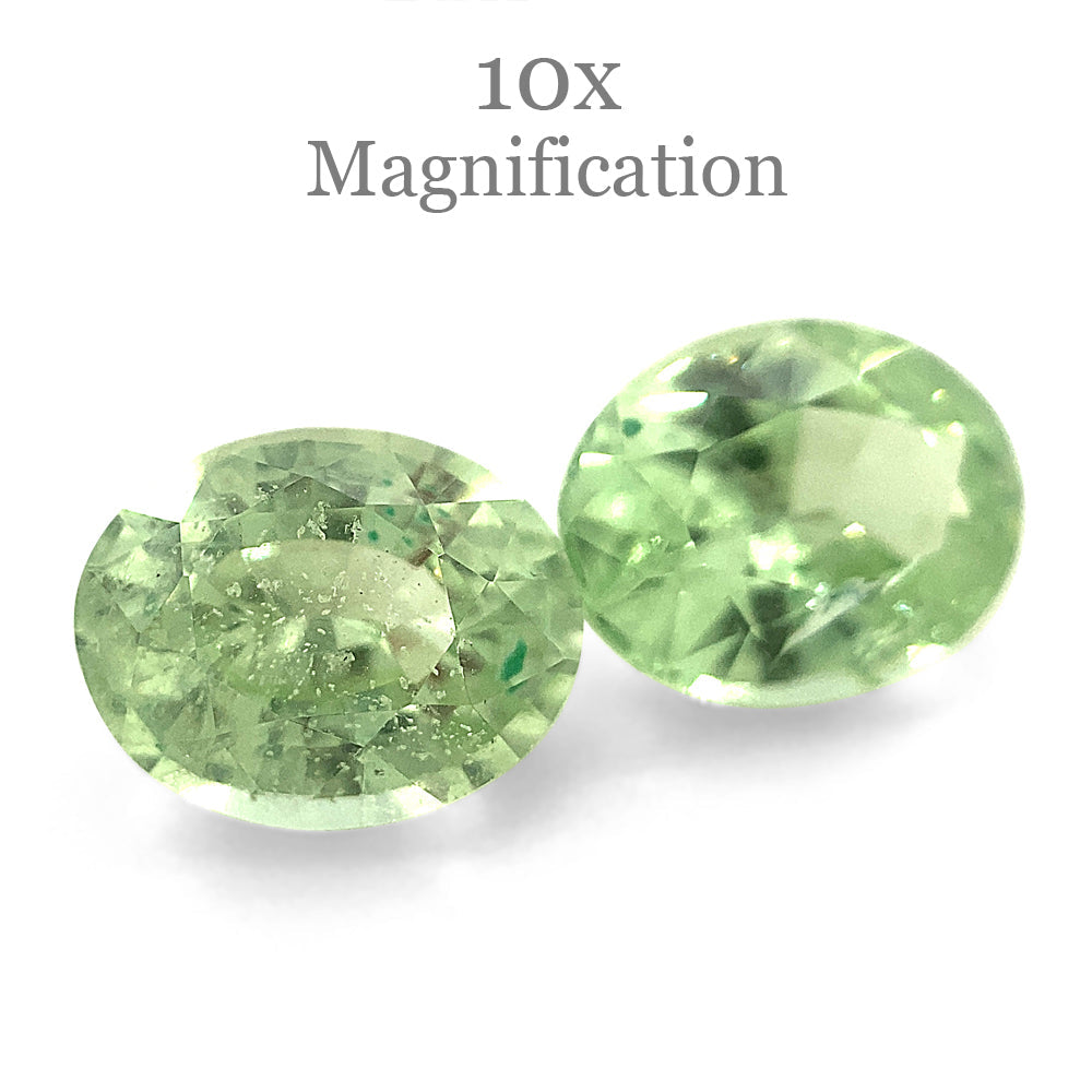 3.55ct Mint Green Tsavorite Garnet Pair from Tanzania, Oval Step Cut Gemstones by SkyJems Canadian Gem Experts
