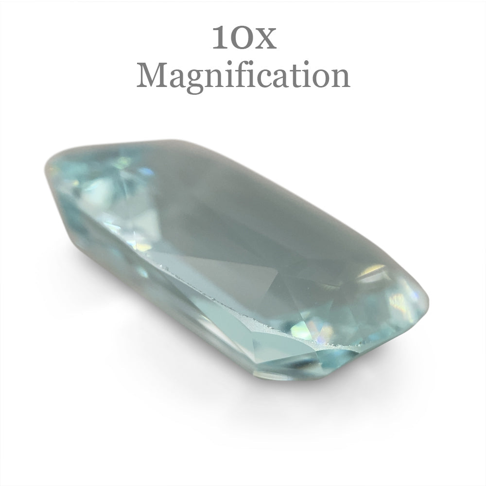 15.84ct Brazilian Greenish Blue Cushion Aquamarine, GIA Certified Natural Beryl from SkyJems Gemstones