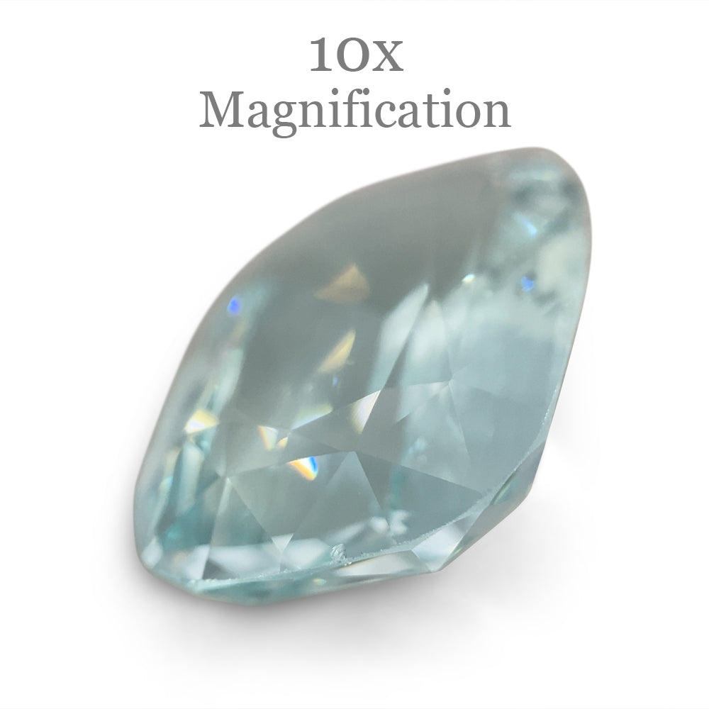 15.84ct Brazilian Greenish Blue Cushion Aquamarine, GIA Certified Natural Beryl from SkyJems Gemstones