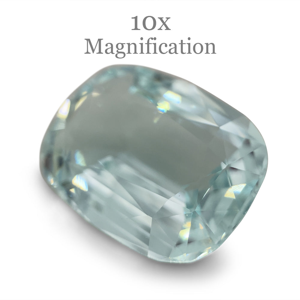 15.84ct Brazilian Greenish Blue Cushion Aquamarine, GIA Certified Natural Beryl from SkyJems Gemstones