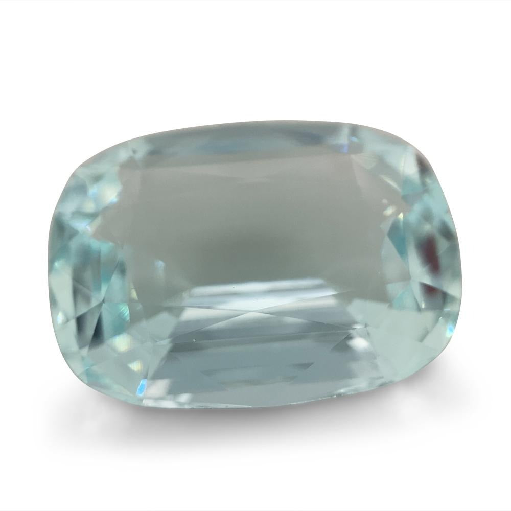 15.84ct Brazilian Greenish Blue Cushion Aquamarine, GIA Certified Natural Beryl from SkyJems Gemstones