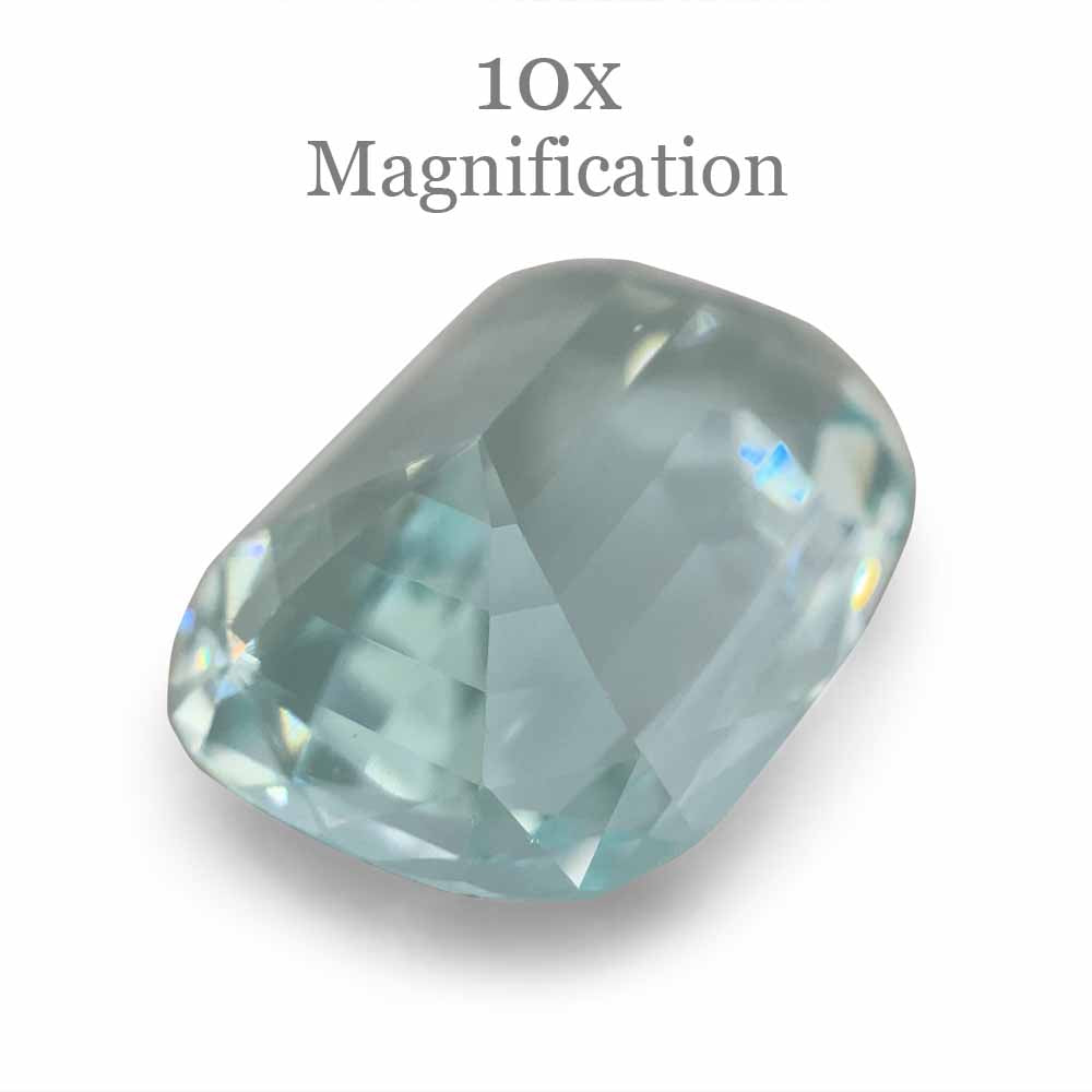 15.84ct Brazilian Greenish Blue Cushion Aquamarine, GIA Certified Natural Beryl from SkyJems Gemstones