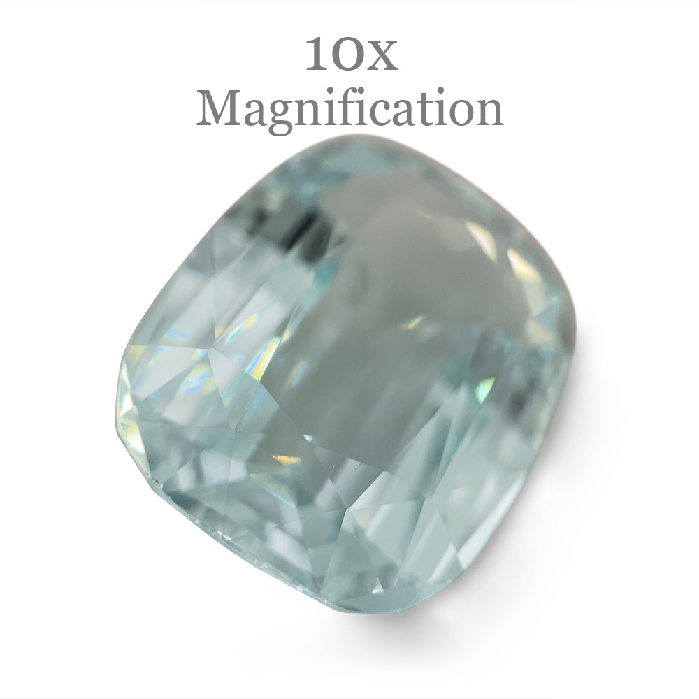 15.84ct Brazilian Greenish Blue Cushion Aquamarine, GIA Certified Natural Beryl from SkyJems Gemstones