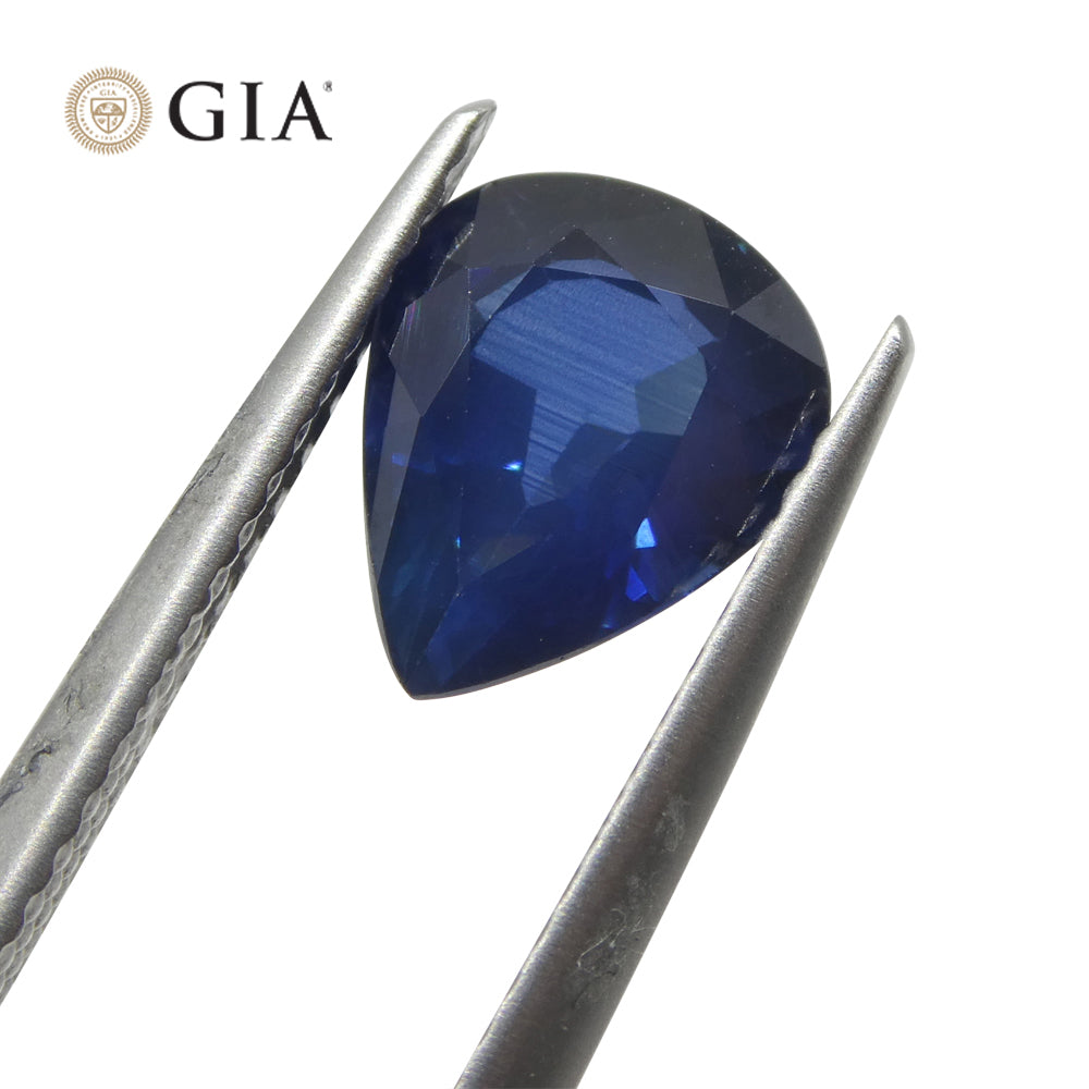 2.42ct Natural Blue Pear Sapphire from Thailand, GIA Certified, Premium Gemstone by SkyJems Canadian Jewelers