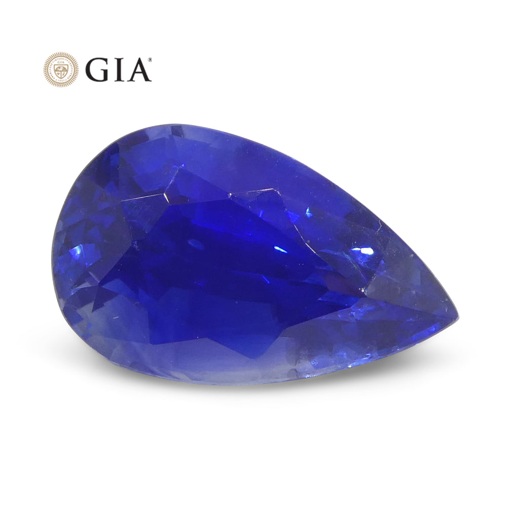 3.88ct Royal Blue Pear Sapphire from Sri Lanka, GIA Certified Natural Gemstone by SkyJems Canadian Gem Experts