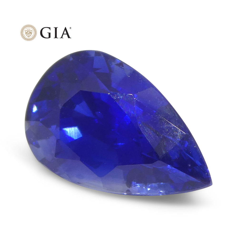 3.88ct Royal Blue Pear Sapphire from Sri Lanka, GIA Certified Natural Gemstone by SkyJems Canadian Gem Experts