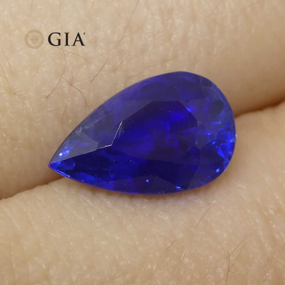 3.88ct Royal Blue Pear Sapphire from Sri Lanka, GIA Certified Natural Gemstone by SkyJems Canadian Gem Experts