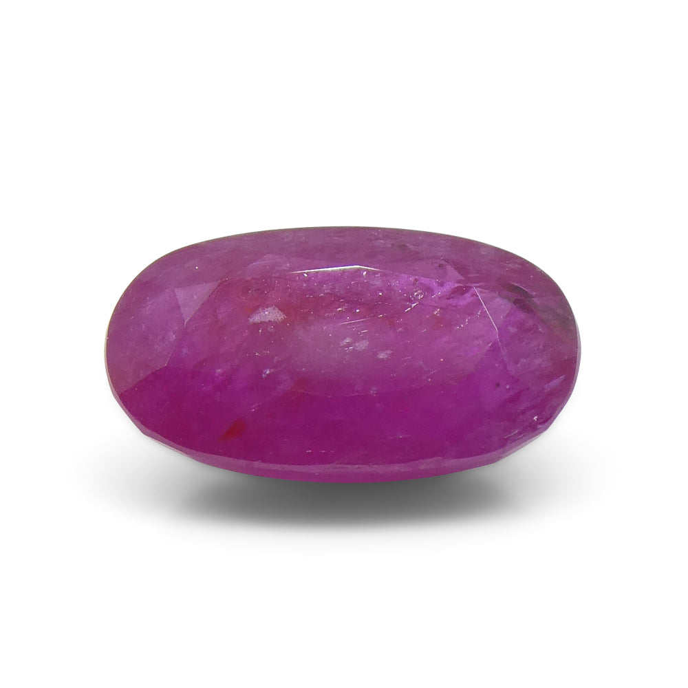 2.7 carat oval purplish red Vietnamese ruby, unheated natural gemstone from SkyJems premium colored gem collection