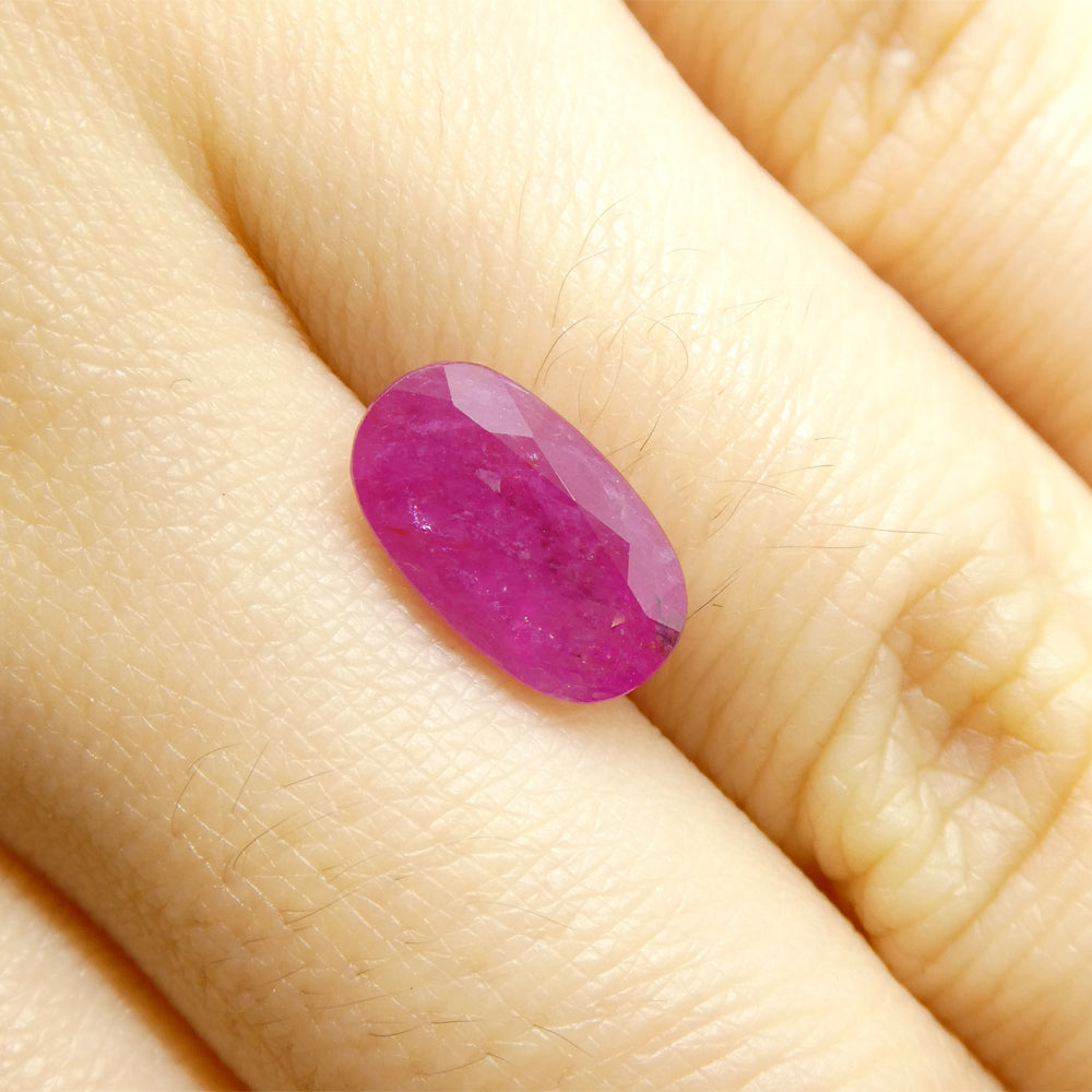 2.7ct Purplish Red Oval Ruby from Vietnam, premium unheated single stone by SkyJems Canadian gemstone experts