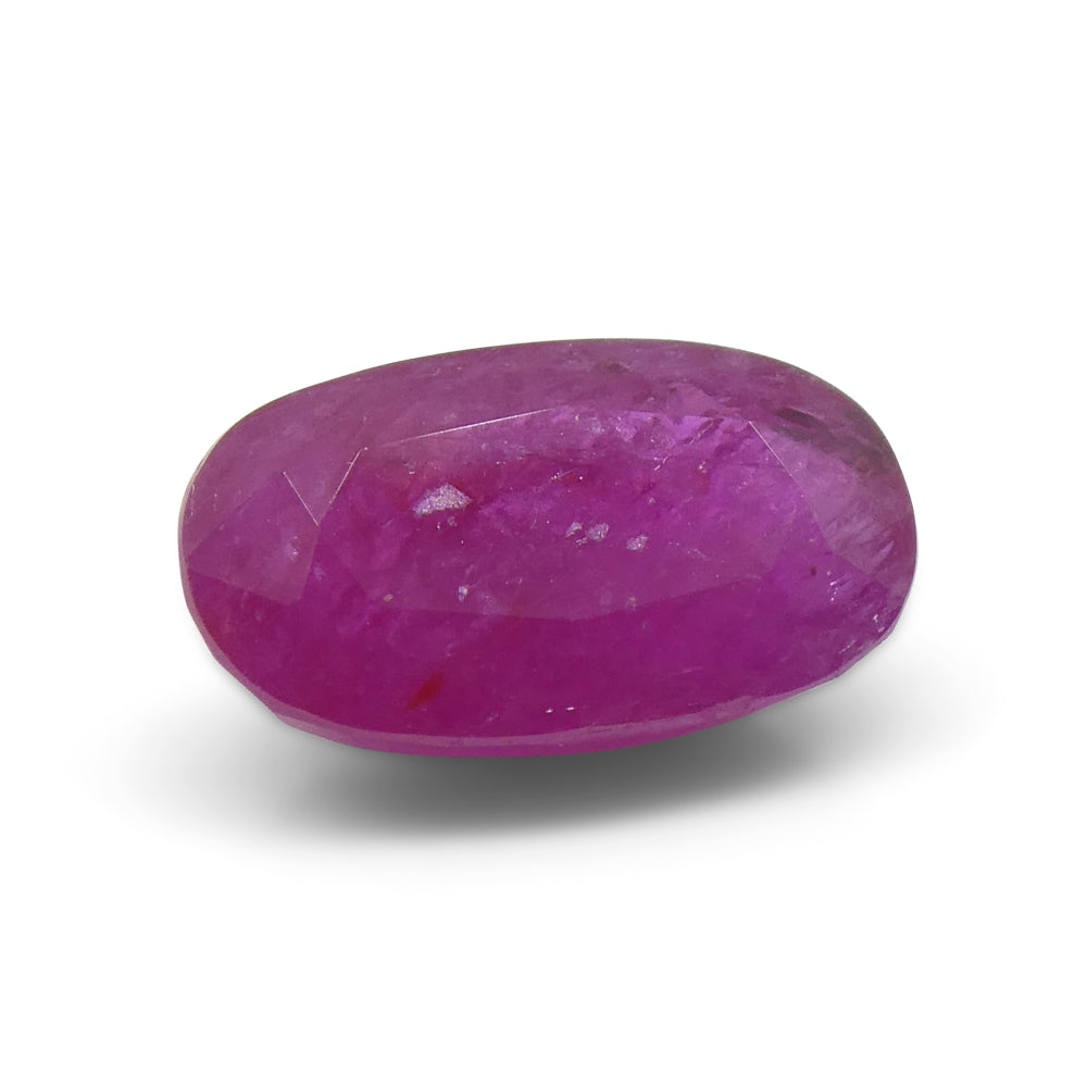 2.7 carat oval purplish red Vietnamese ruby, unheated natural gemstone from SkyJems premium colored gem collection