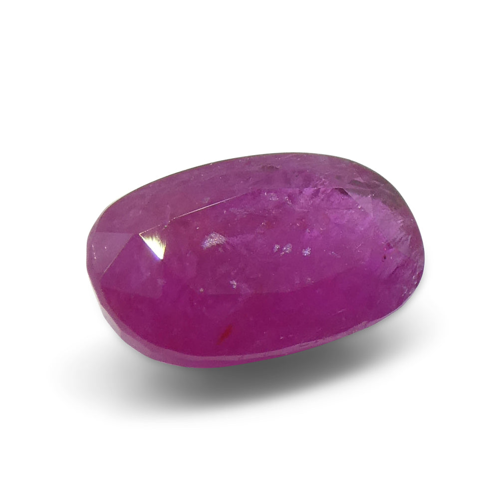 2.7 carat oval purplish red Vietnamese ruby, unheated natural gemstone from SkyJems premium colored gem collection