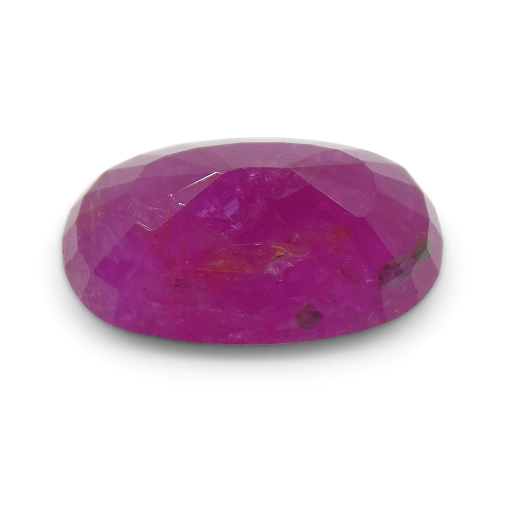 SkyJems 2.7ct Oval Purplish Red Ruby from Vietnam, premium unheated single gemstone in classic step cut