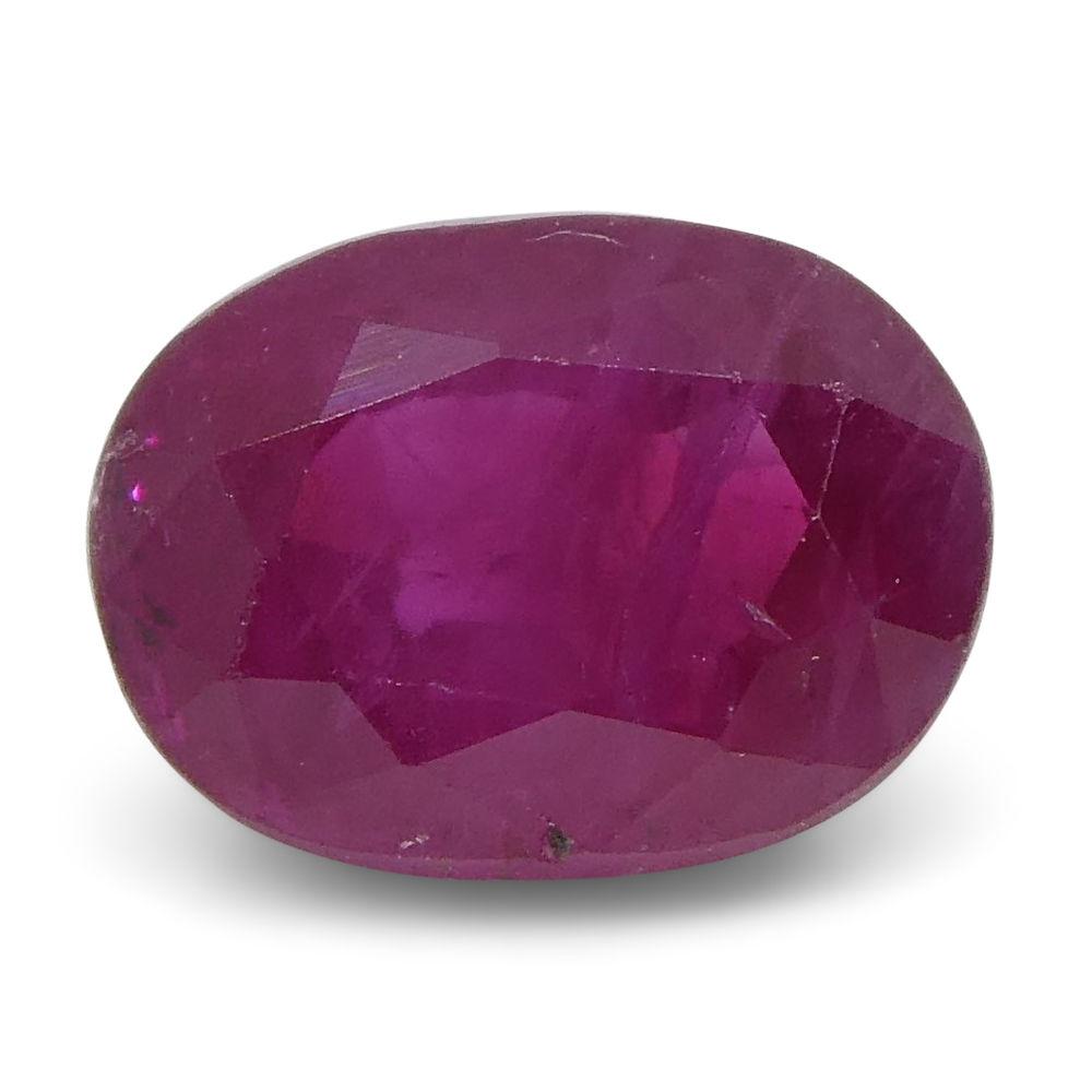 0.81 ct Oval Burma Ruby, vivid red gemstone from Myanmar, precision-cut single stone by SkyJems Canadian gem experts