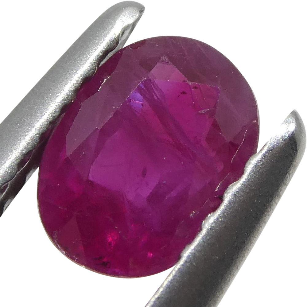 0.81 ct Oval Burma Ruby, vivid red gemstone from Myanmar, precision-cut single stone by SkyJems Canadian gem experts