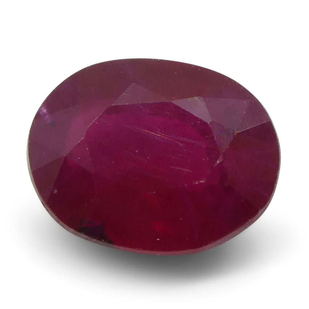 0.85 ct Oval Burma Ruby in vibrant red, precision-cut single stone from SkyJems Canadian gemstone specialists