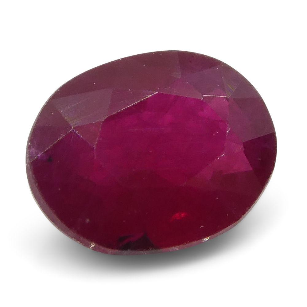 0.85 ct Oval Burma Ruby in vivid red, precision-cut single stone from SkyJems' premium Myanmar gemstone collection