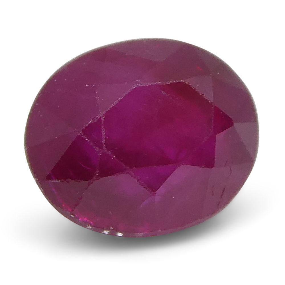 0.83 ct Oval Burma Ruby, vibrant red single stone from SkyJems' premium Myanmar gemstone collection