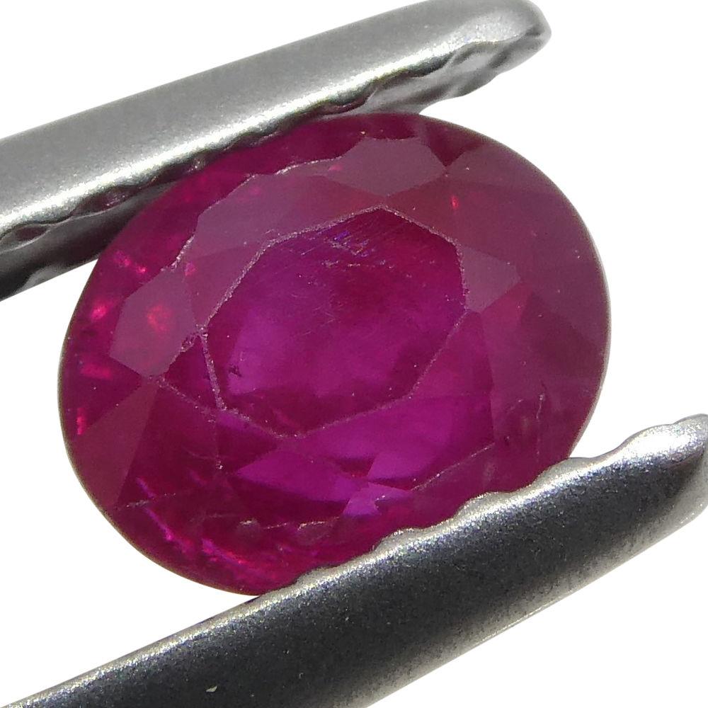 0.83 ct Oval Burma Ruby in vibrant red, precision-cut single stone from SkyJems Canadian gemstone specialists