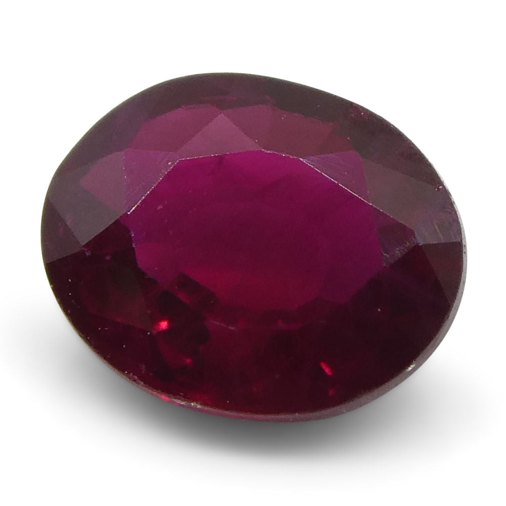 0.67 ct Oval Burma Ruby in deep red, precision-cut single stone from SkyJems Canadian gemstone specialists