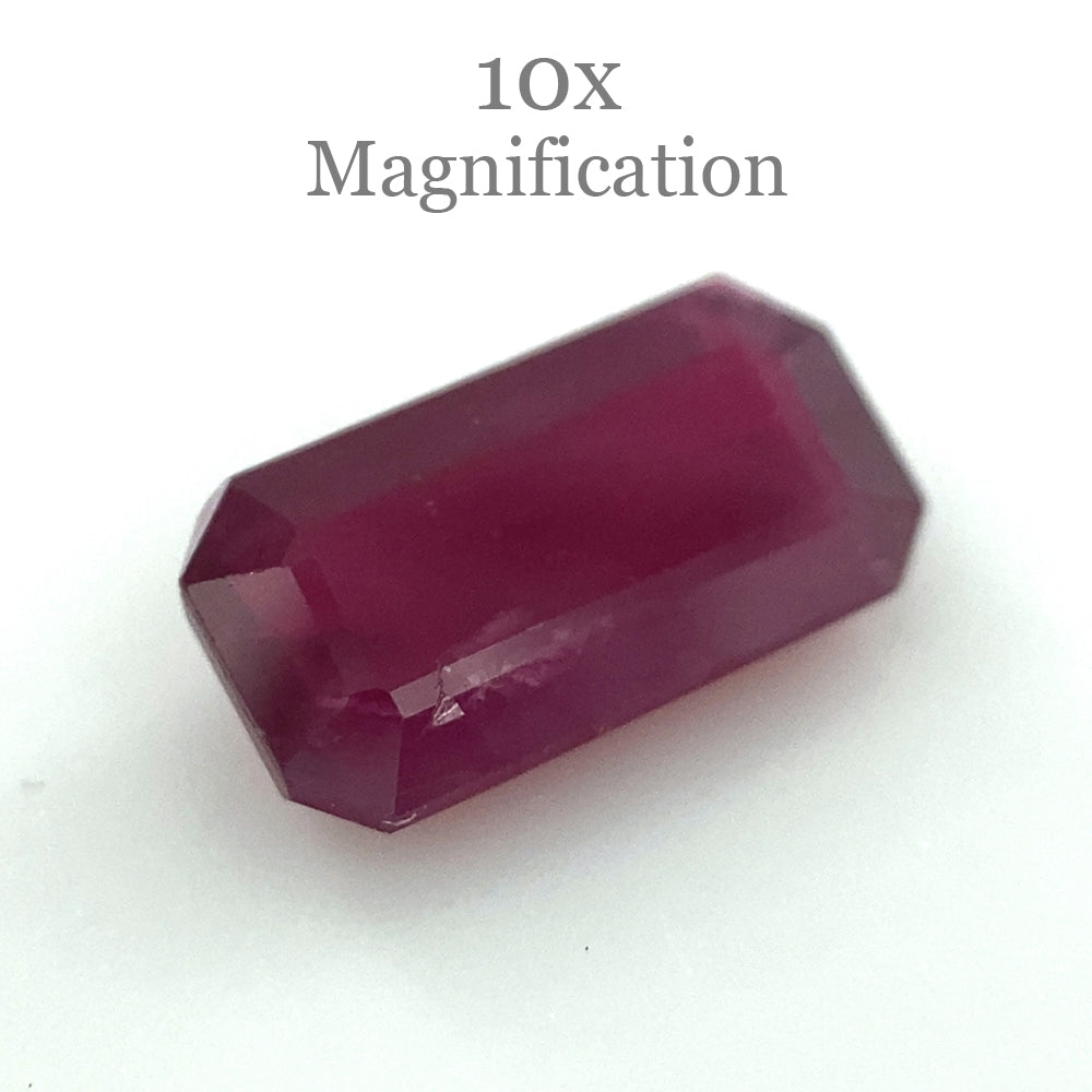 1.23ct Unheated Mozambique Red Ruby in Emerald Cut, Rare Octagonal Gem by SkyJems Canadian Gemstone Experts