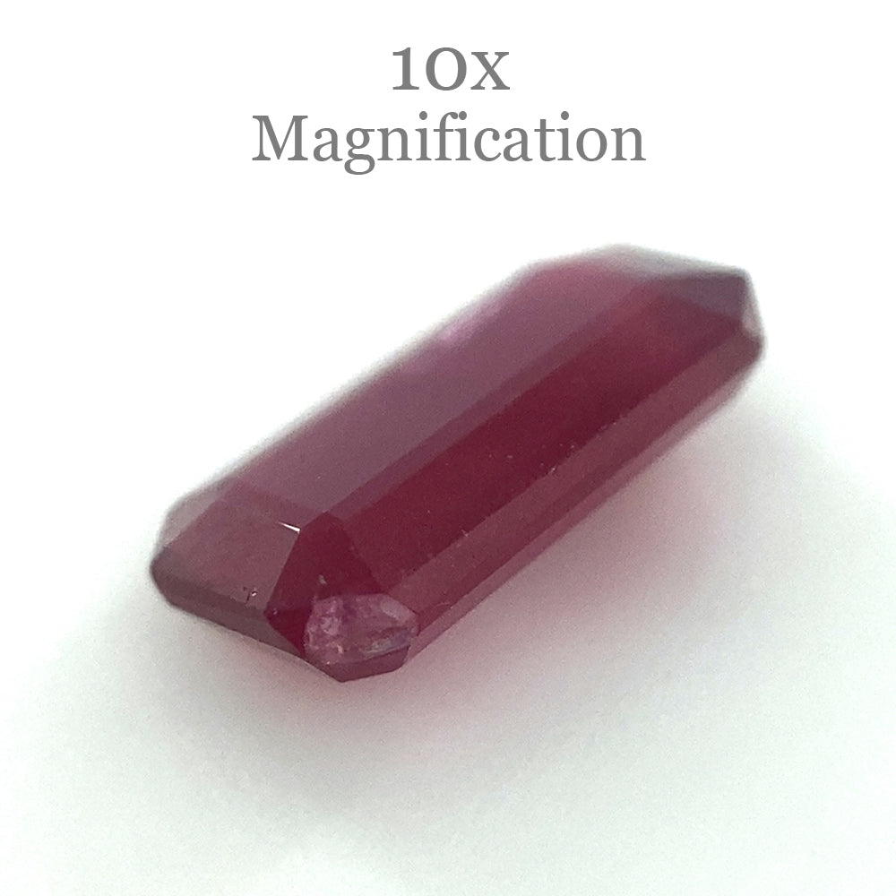 1.23ct Purplish Red Mozambique Ruby in Emerald Cut, Unheated Natural Gemstone by SkyJems Canadian Gem Experts