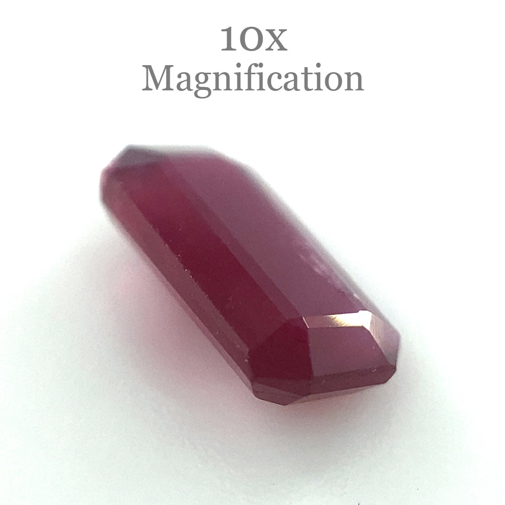 1.23ct Purplish Red Mozambique Ruby in Emerald Cut, Unheated Natural Gemstone by SkyJems Canadian Gem Experts