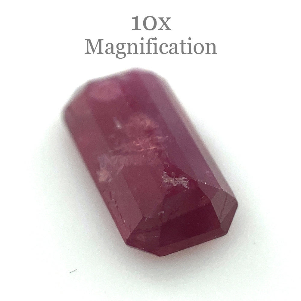 1.23ct Purplish Red Mozambique Ruby in Emerald Cut, Unheated Natural Gemstone by SkyJems Canadian Gem Experts