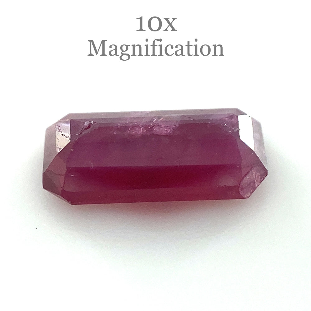 1.23ct Unheated Mozambique Red Ruby in Emerald Cut - Premium Octagonal Gemstone by SkyJems Canada