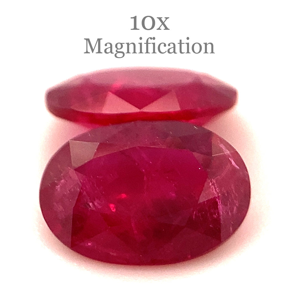 1.76ct Oval Red Ruby Pair from Mozambique, premium heated gemstones by SkyJems, Canadian gem specialists since 1967