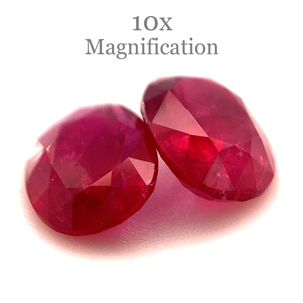 1.76ct Oval Red Ruby Pair from Mozambique, premium heated gemstone by SkyJems Canadian gem specialists