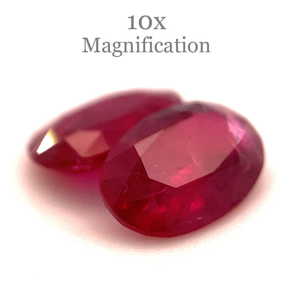 1.76ct Oval Red Ruby Pair from Mozambique, premium heated gemstones by SkyJems, classic step-cut corundum
