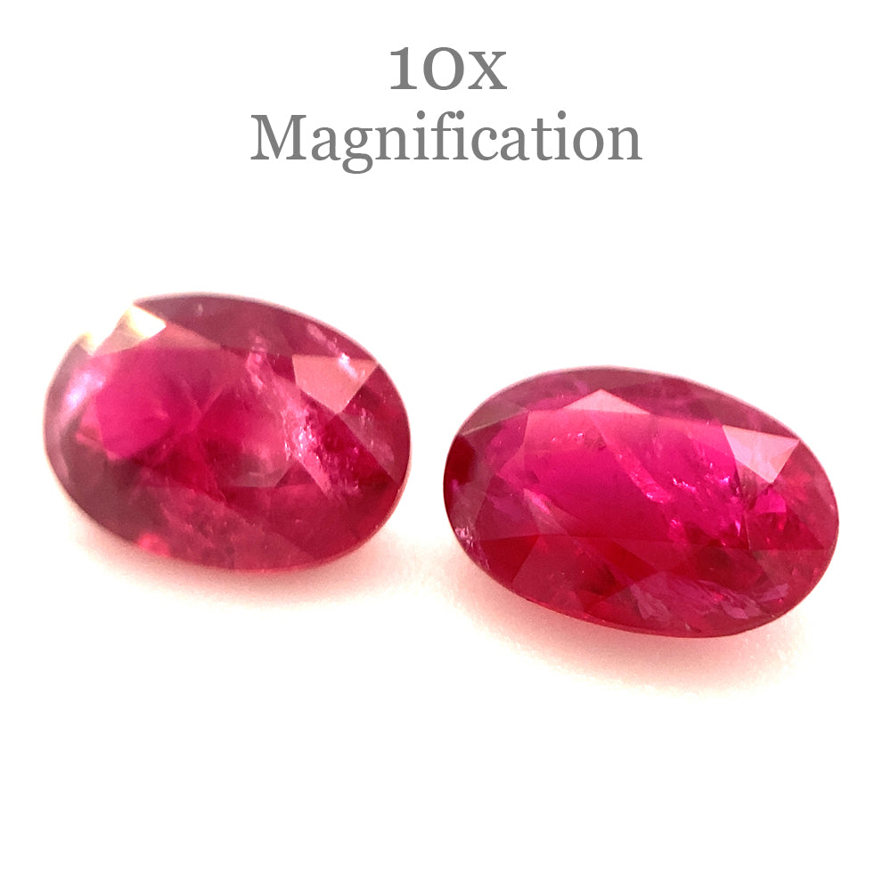 1.76ct Oval Red Ruby Pair from Mozambique, premium heated gemstones by SkyJems Canadian gem specialists