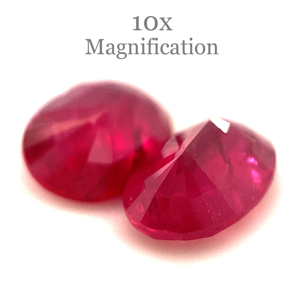 1.76ct Oval Red Ruby Pair from Mozambique, premium heated gemstones by SkyJems Canadian gem specialists