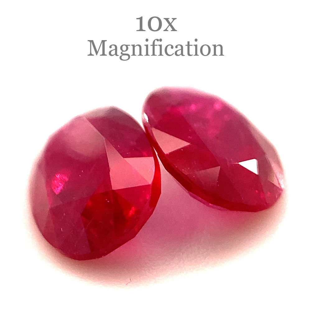 1.76ct Oval Red Ruby Pair from Mozambique, premium heated gemstones by SkyJems, Canadian gem specialists since 1967
