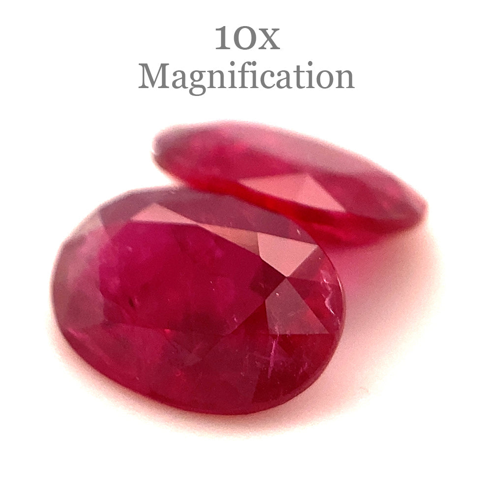 1.76ct Oval Red Ruby Pair from Mozambique, premium heated gemstones by SkyJems Canadian gem specialists