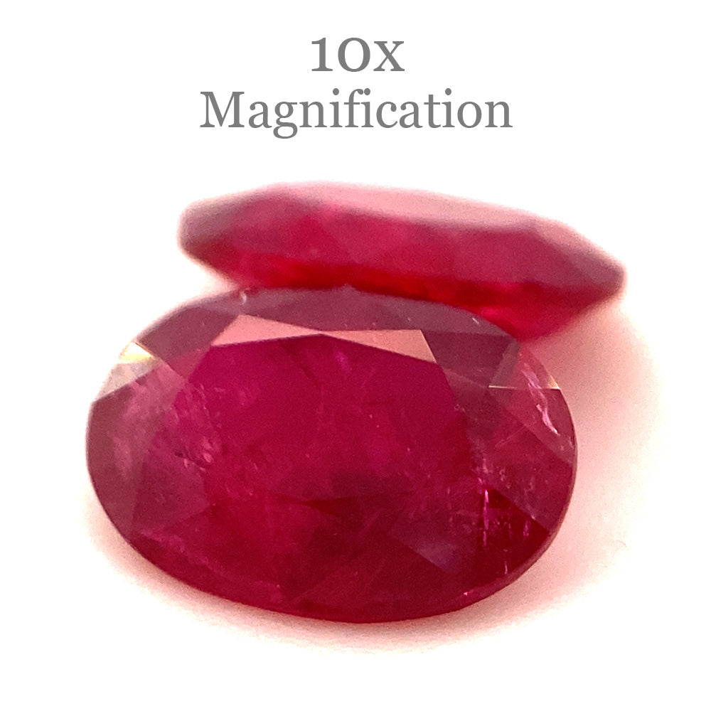 1.76ct Oval Red Ruby Pair from Mozambique, premium heated gemstones by SkyJems Canadian gem specialists