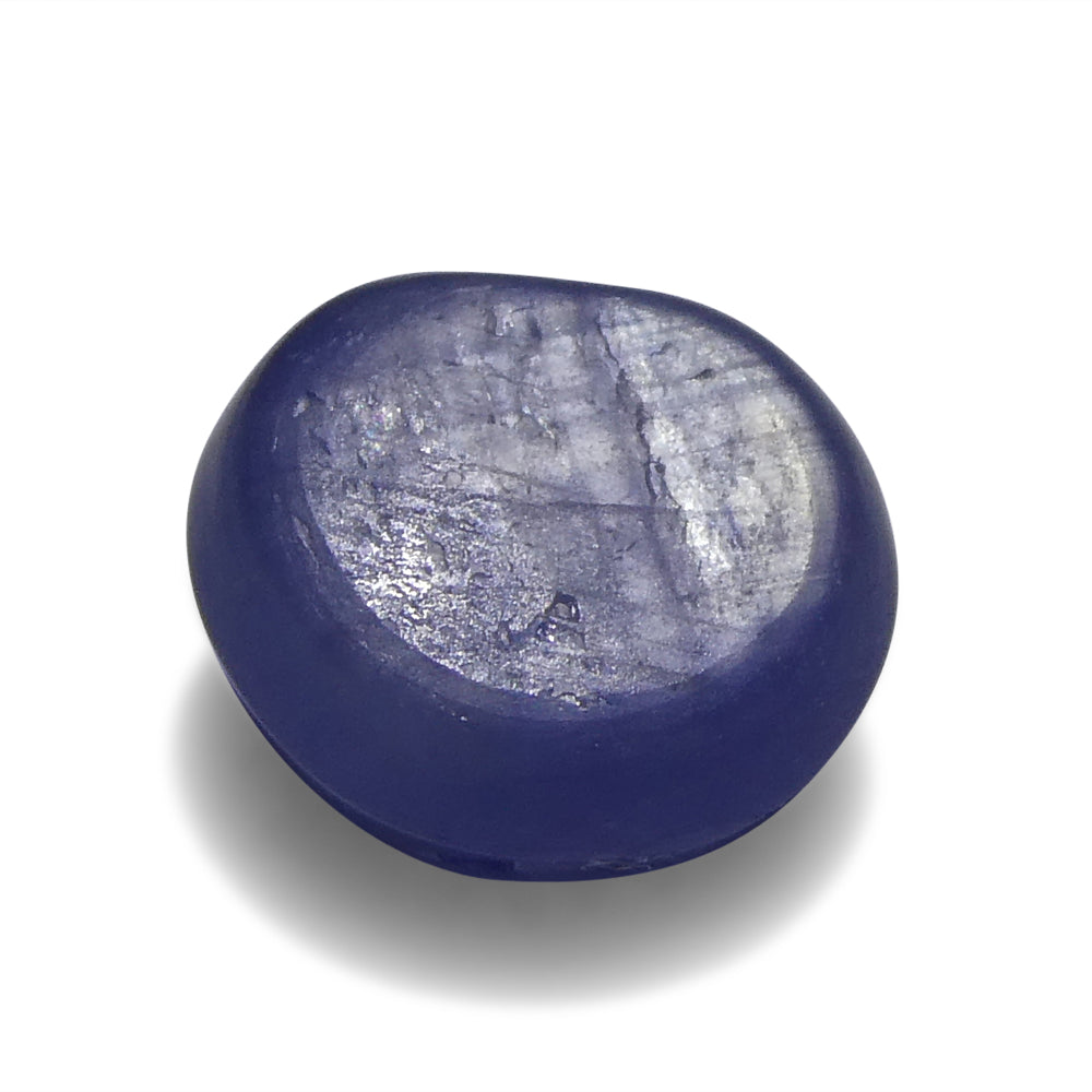 3.83ct Blue Star Sapphire from Burma, Round Cabochon Gem by SkyJems, Rare Unheated Asterism Specimen