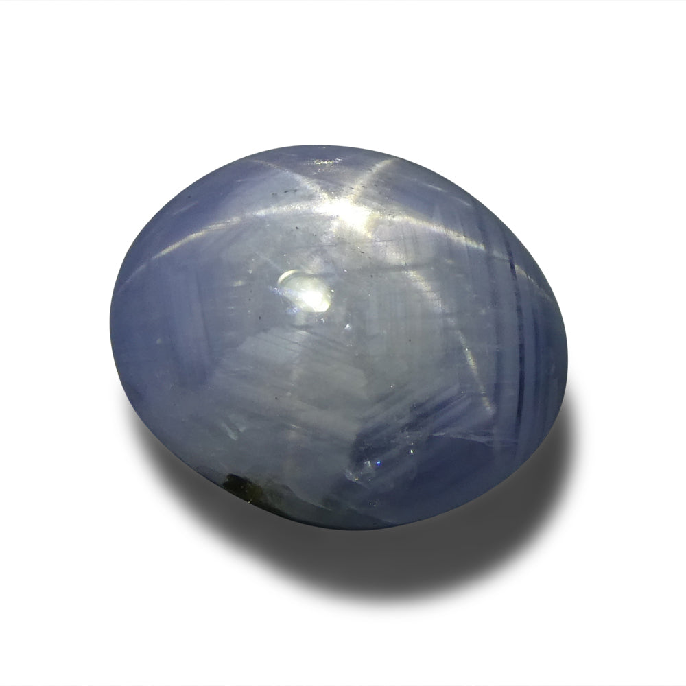 8.95ct Oval Cabochon Blue Star Sapphire from Sri Lanka, Unheated - Skyjems Wholesale Gemstones
