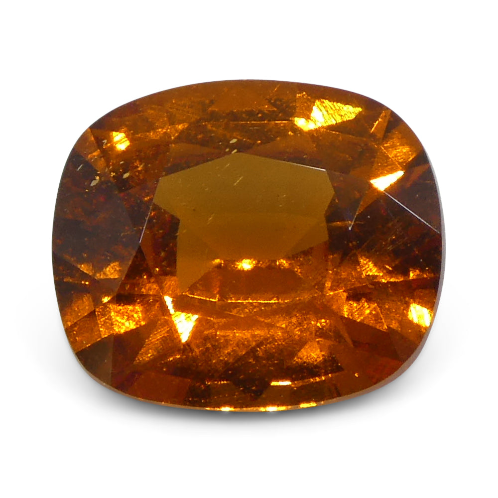 1.82ct Fanta Orange Mandarin Spessartine Garnet from Namibia, rare rectangular cushion gem by SkyJems