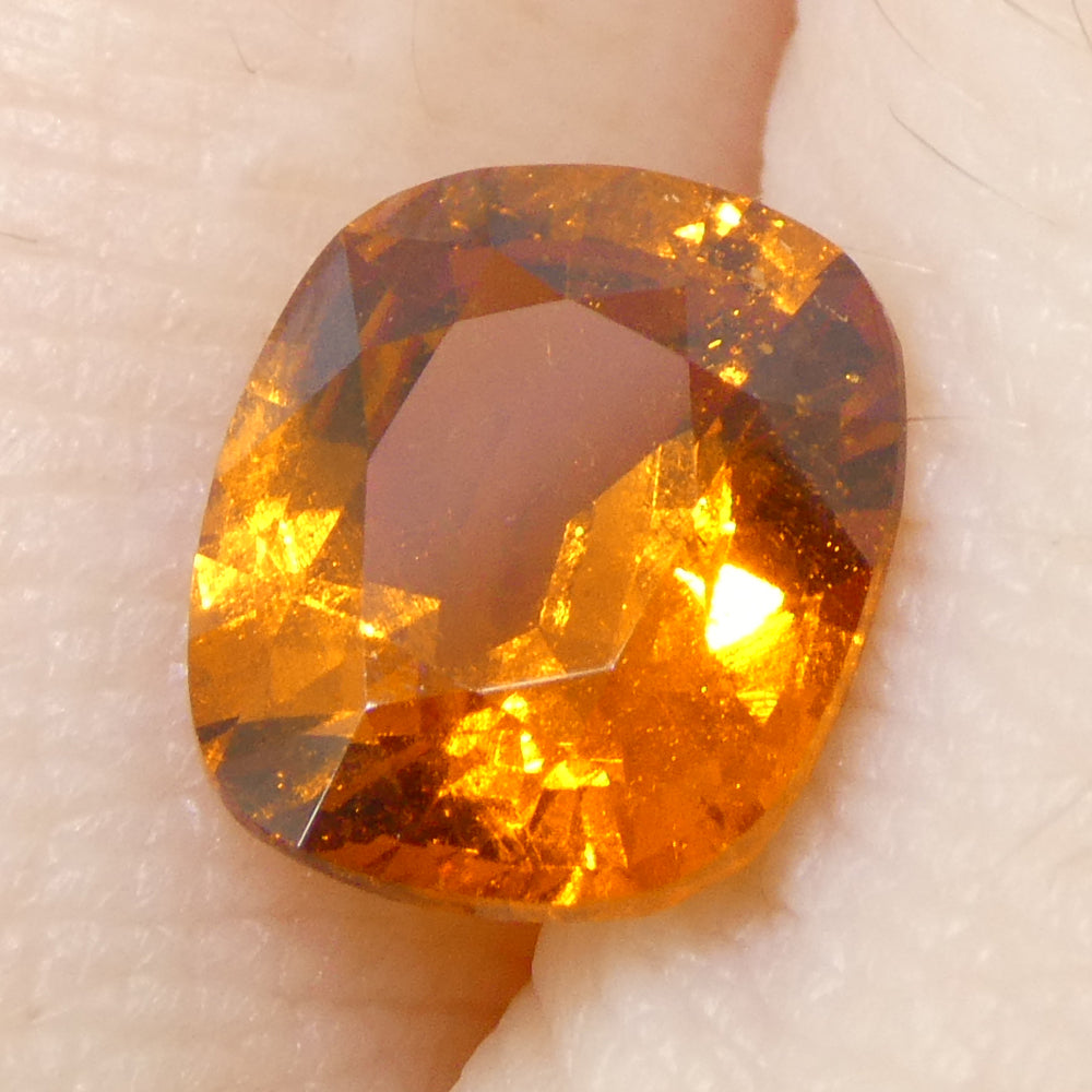 1.82ct Rectangular Cushion Fanta Orange Mandarin Spessartite/Spessartine Garnet from Namibia - Skyjems Wholesale Gemstones