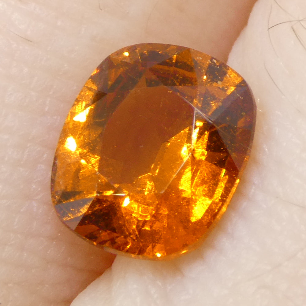 1.82ct Rectangular Cushion Fanta Orange Mandarin Spessartite/Spessartine Garnet from Namibia - Skyjems Wholesale Gemstones