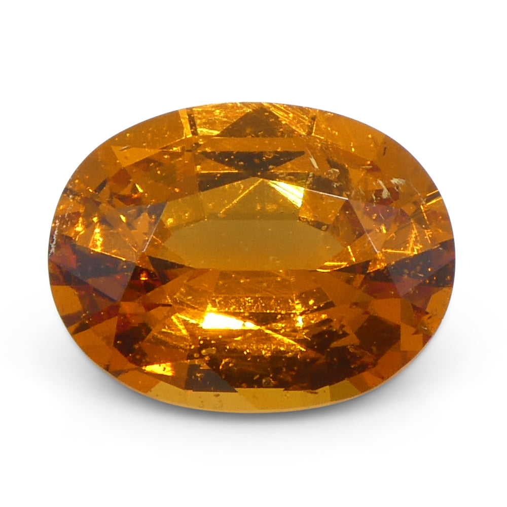 SkyJems 1.58ct Oval Fanta Orange Spessartine Garnet from Namibia, rare collector's gemstone with vibrant mandarin hue