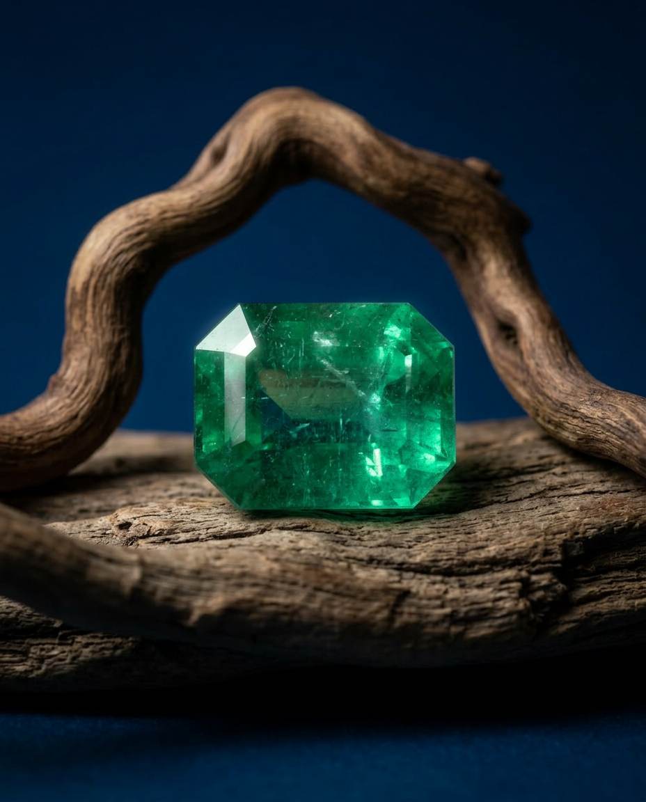 5.25ct emerald cut green emerald, vivid green, minor inclusions, GIA certified Zambia — Skyjems