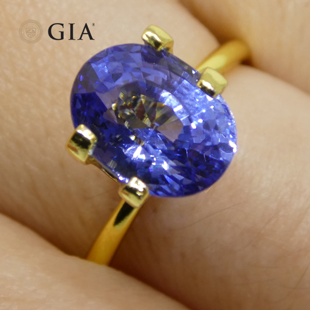 3.65ct Blue Sapphire from Sri Lanka, GIA Certified Natural Oval Gemstone by SkyJems Canadian Gem Experts