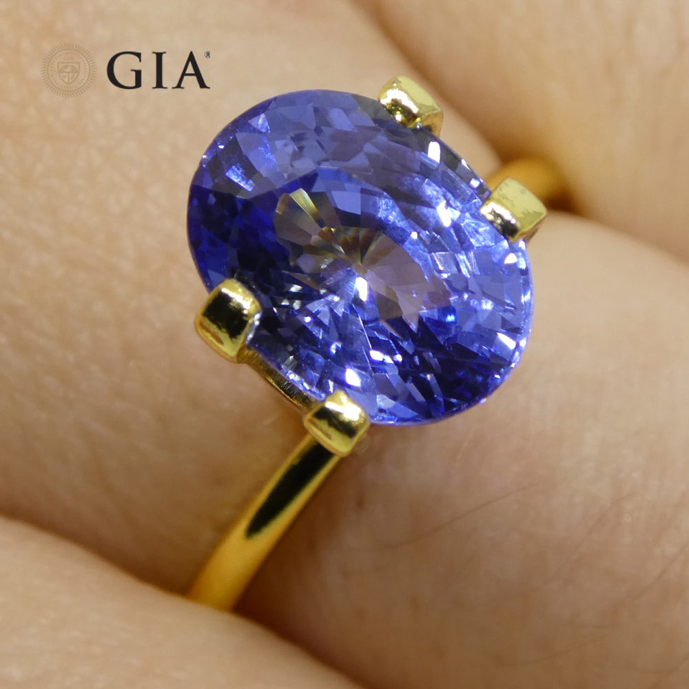3.65ct Oval Blue Sapphire from Sri Lanka, GIA Certified Natural Gemstone by SkyJems Canadian Gem Experts